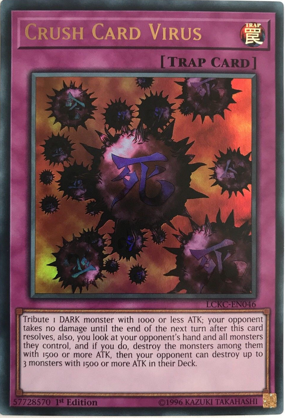 Crush Card Virus (Version 1) [LCKC-EN046] Ultra Rare | Total Play