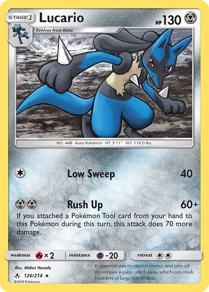 Lucario (126/214) (Theme Deck Exclusive) [Sun & Moon: Unbroken Bonds] | Total Play
