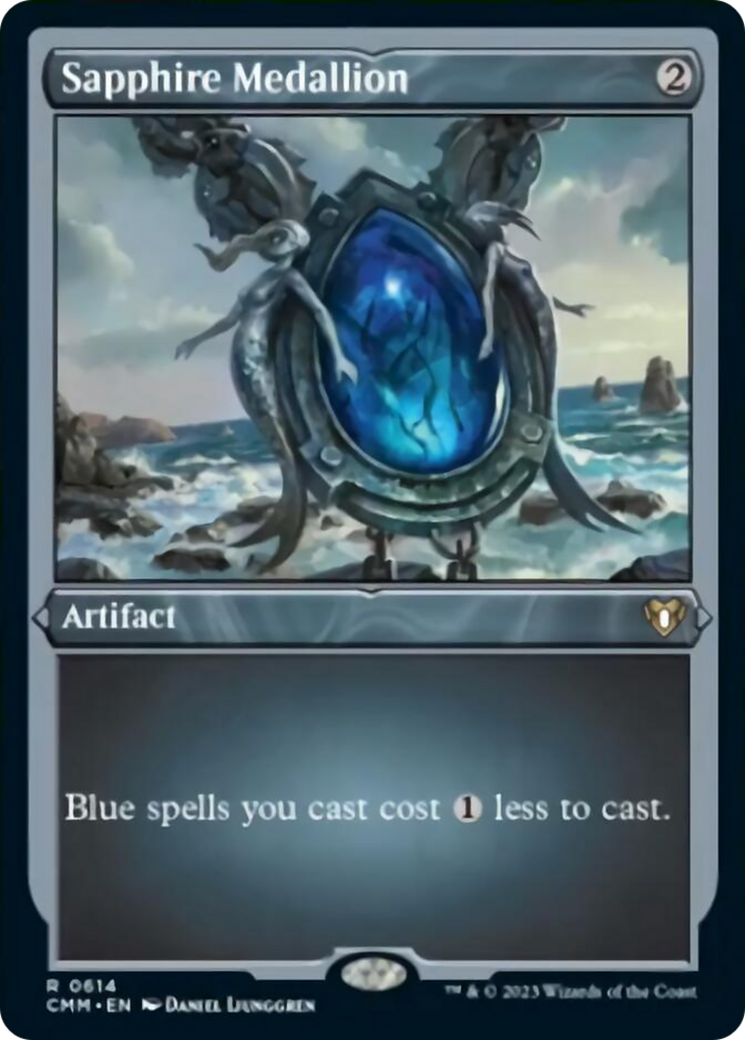 Sapphire Medallion (Foil Etched) [Commander Masters] | Total Play