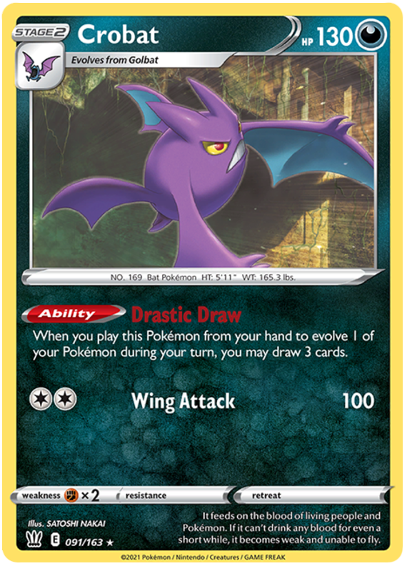 Crobat (091/163) (Theme Deck Exclusive) [Sword & Shield: Battle Styles] | Total Play