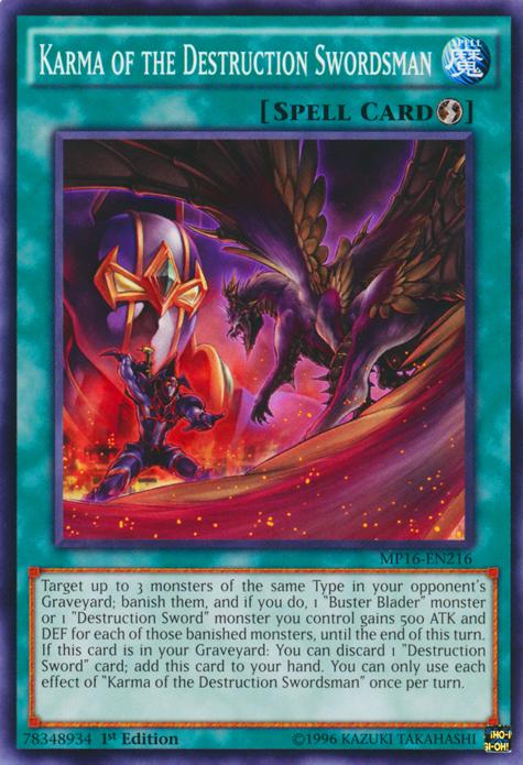 Karma of the Destruction Swordsman [MP16-EN216] Common | Total Play