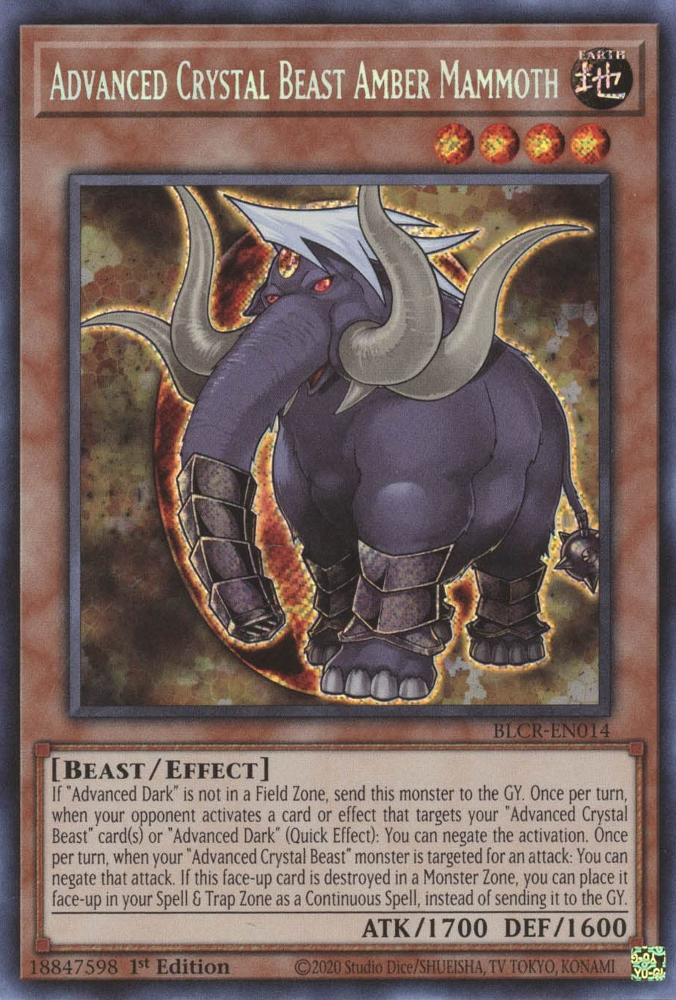 Advanced Crystal Beast Amber Mammoth [BLCR-EN014] Secret Rare | Total Play