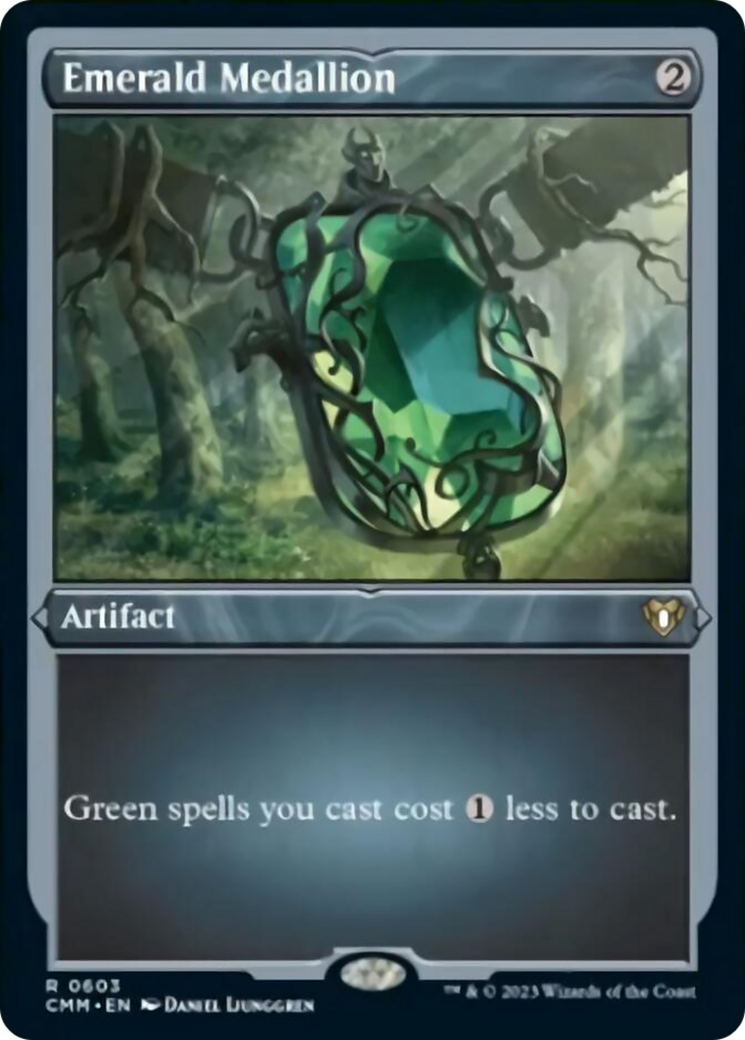 Emerald Medallion (Foil Etched) [Commander Masters] | Total Play