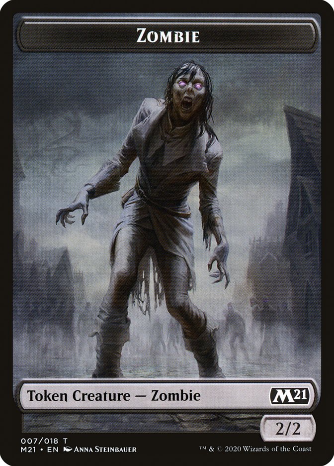 Treasure // Zombie Double-Sided Token [Core Set 2021 Tokens] | Total Play
