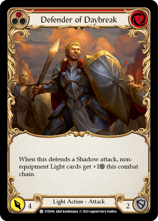 Defender of Daybreak (Red) [DTD094] (Dusk Till Dawn)  Rainbow Foil | Total Play