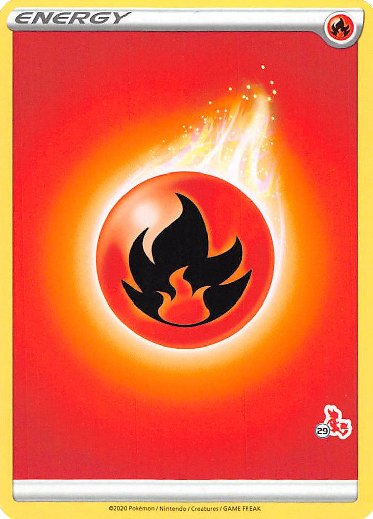 Fire Energy (Cinderace Stamp #29) [Battle Academy 2022] | Total Play