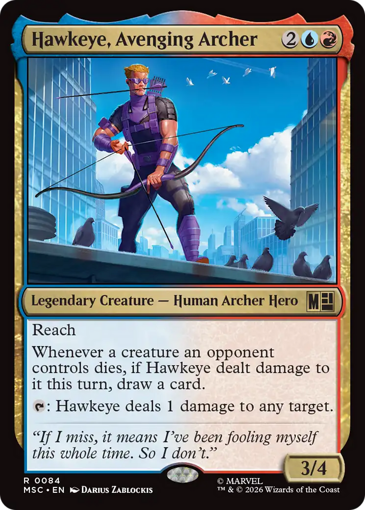 Hawkeye, Avenging Archer (Surge Foil) [Marvel Super Heroes Commander] | Total Play