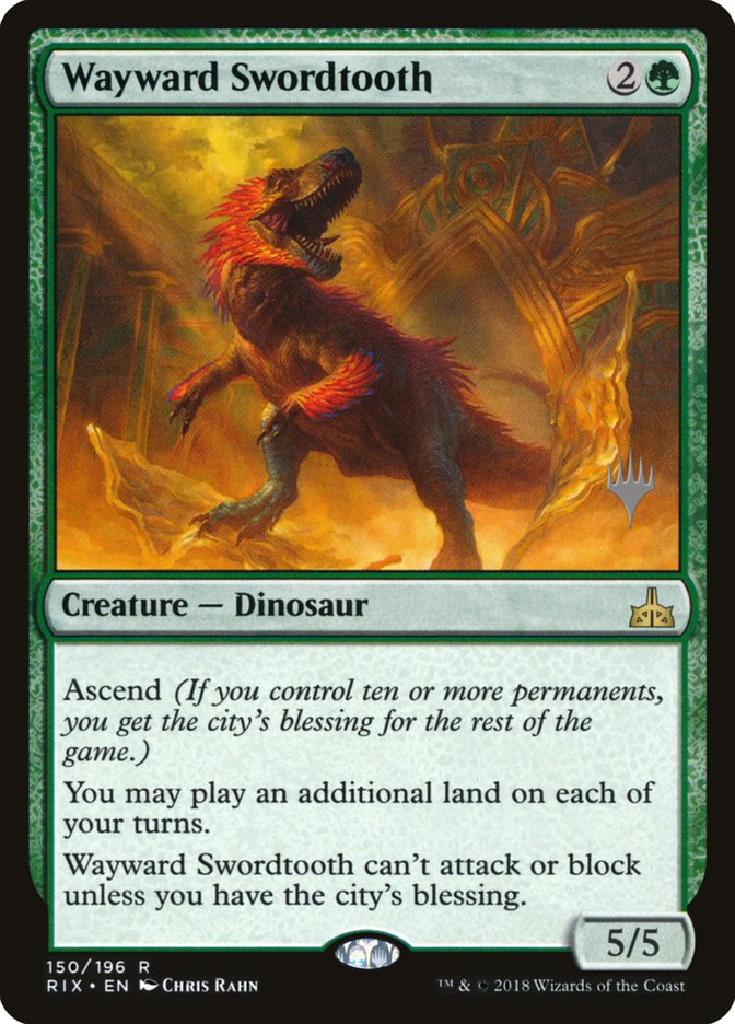 Wayward Swordtooth (Promo Pack) [Rivals of Ixalan Promos] | Total Play