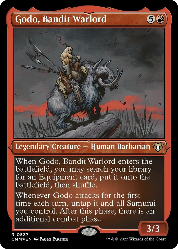 Godo, Bandit Warlord (Foil Etched) [Commander Masters] | Total Play