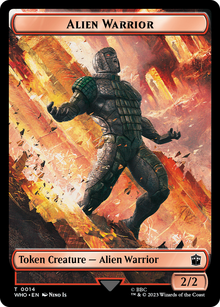 Alien Rhino // Alien Warrior Double-Sided Token [Doctor Who Tokens] | Total Play