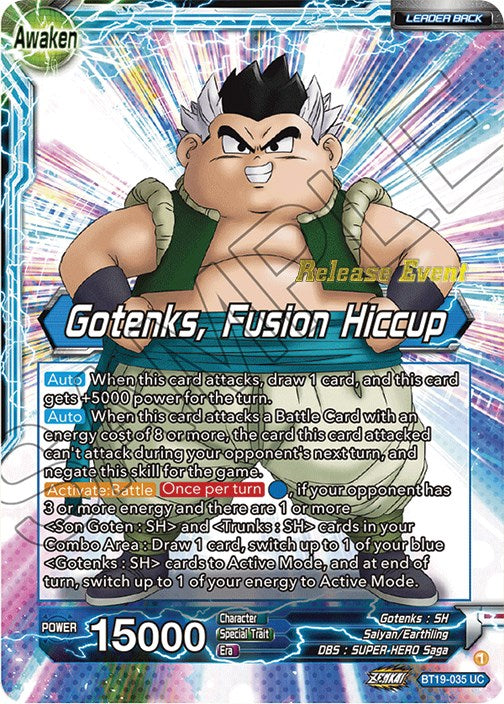 Son Goten & Trunks // Gotenks, Fusion Hiccup (Fighter's Ambition Holiday Pack) (BT19-035) [Tournament Promotion Cards] | Total Play