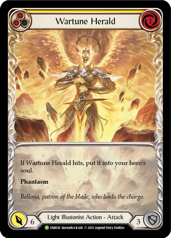 Wartune Herald (Yellow Extended Art) [FAB036] (Promo)  Rainbow Foil | Total Play