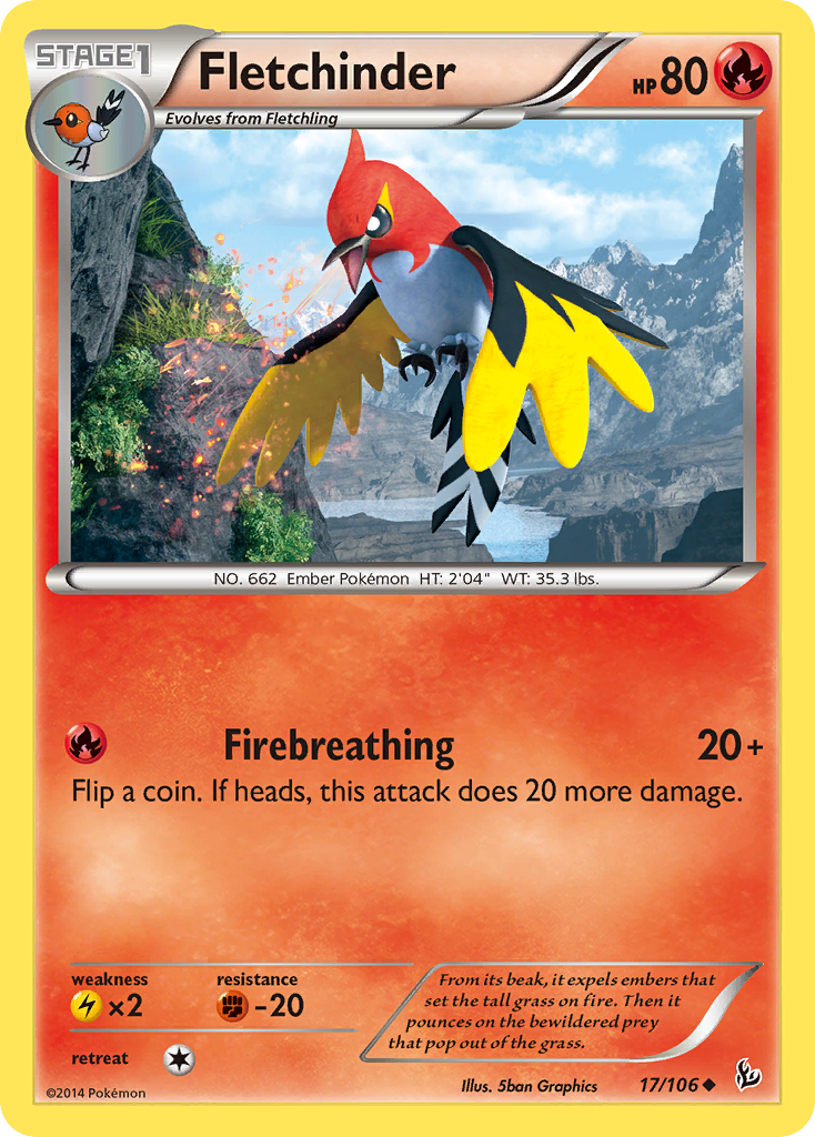 Fletchinder (17/106) [XY: Flashfire] | Total Play