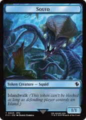 Spirit // Squid Double-Sided Token (Surge Foil) [FINAL FANTASY Commander Tokens] | Total Play