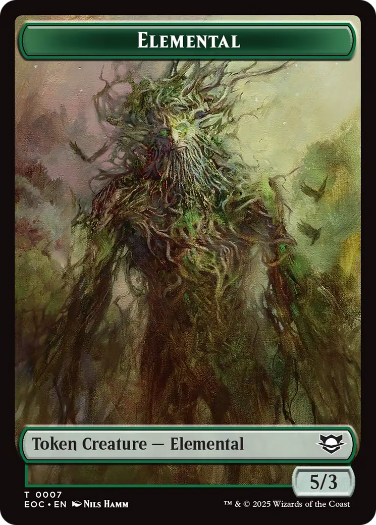 Elemental (0007) // Golem (0014) Double-Sided Token [Edge of Eternities Commander Tokens] | Total Play
