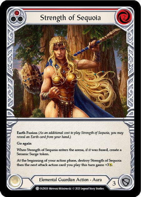Strength of Sequoia (Red) [OLD020] (Tales of Aria Oldhim Blitz Deck)  1st Edition Normal | Total Play