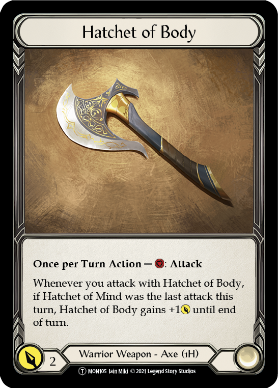 Hatchet of Body // Boltyn [U-MON105 // U-MON030] (Monarch Unlimited)  Unlimited Normal | Total Play