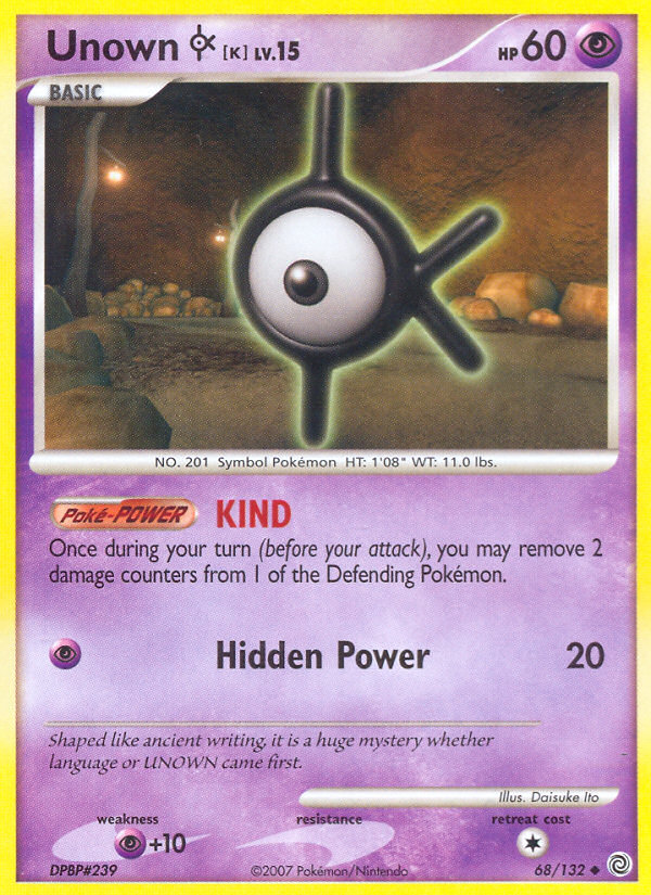 Unown K (68/132) [Diamond & Pearl: Secret Wonders] | Total Play