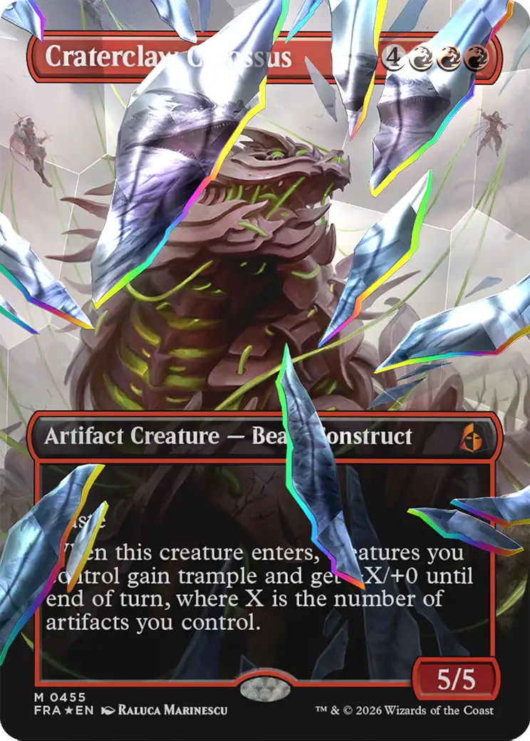 Craterclaw Colossus (Borderless) (Facet Foil) [Reality Fracture] | Total Play