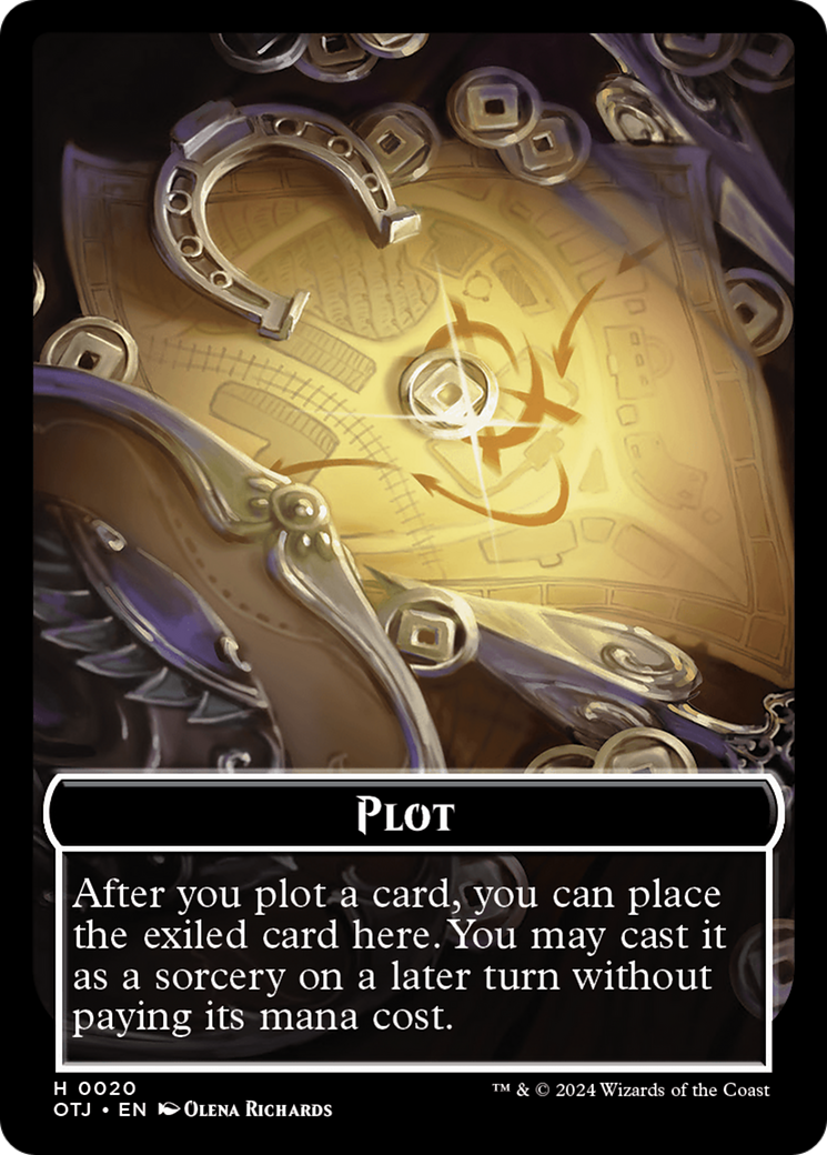 Human Cleric // Plot Double-Sided Token [Outlaws of Thunder Junction Tokens] | Total Play