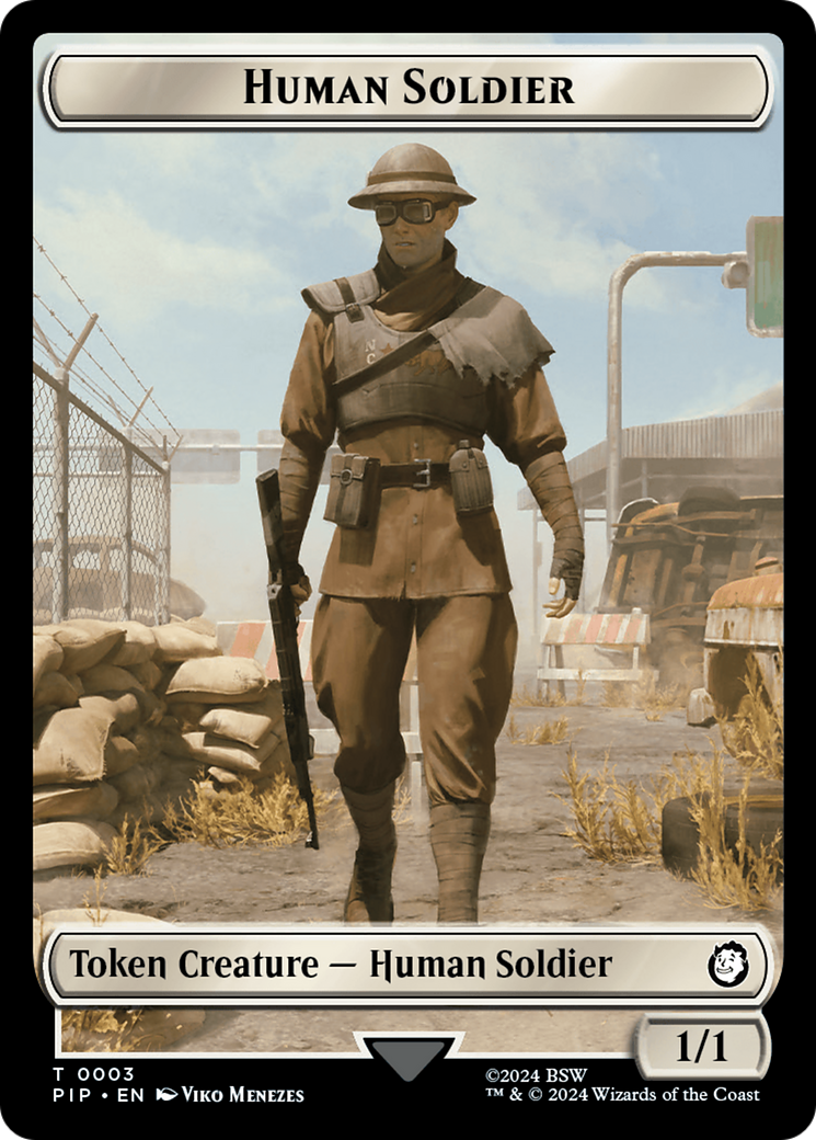 Treasure (0019) // Human Soldier Double-Sided Token [Fallout Tokens] | Total Play