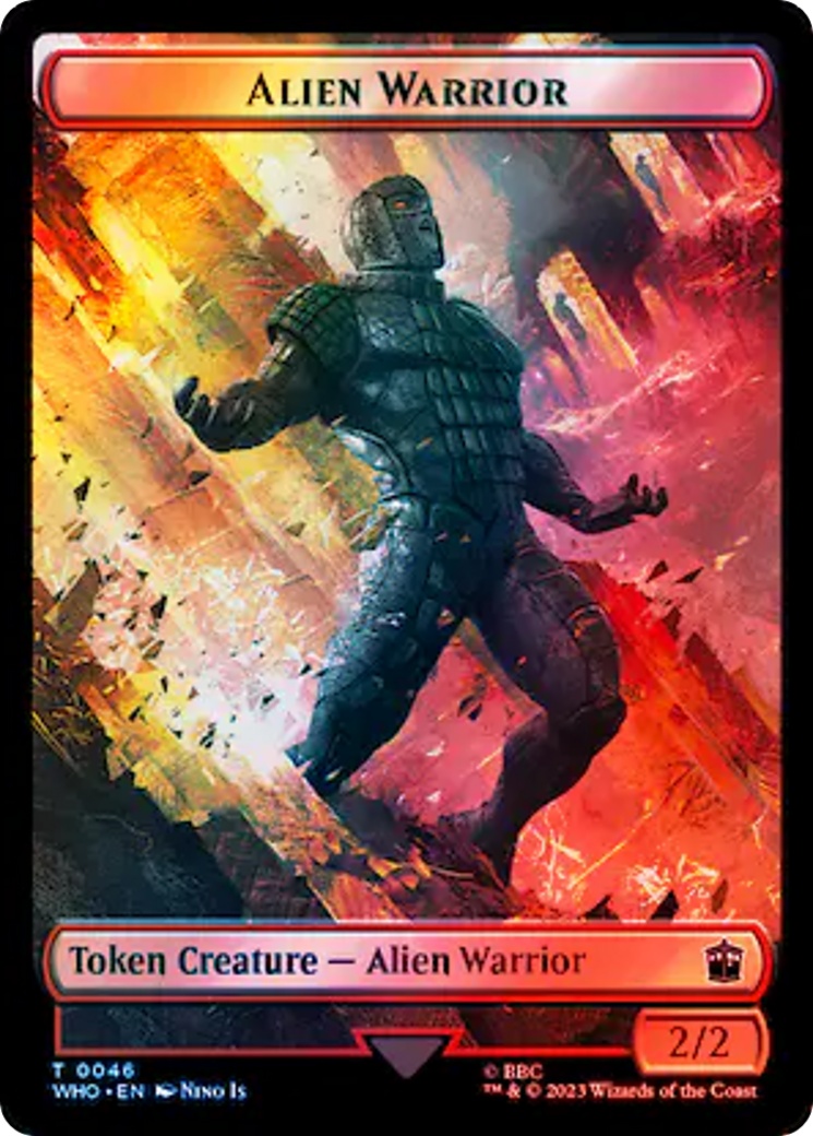 Copy // Alien Warrior Double-Sided Token (Surge Foil) [Doctor Who Tokens] | Total Play