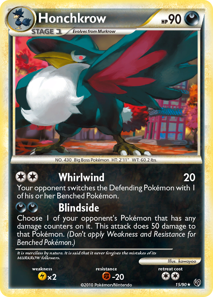 Honchkrow (15/90) [HeartGold & SoulSilver: Undaunted] | Total Play