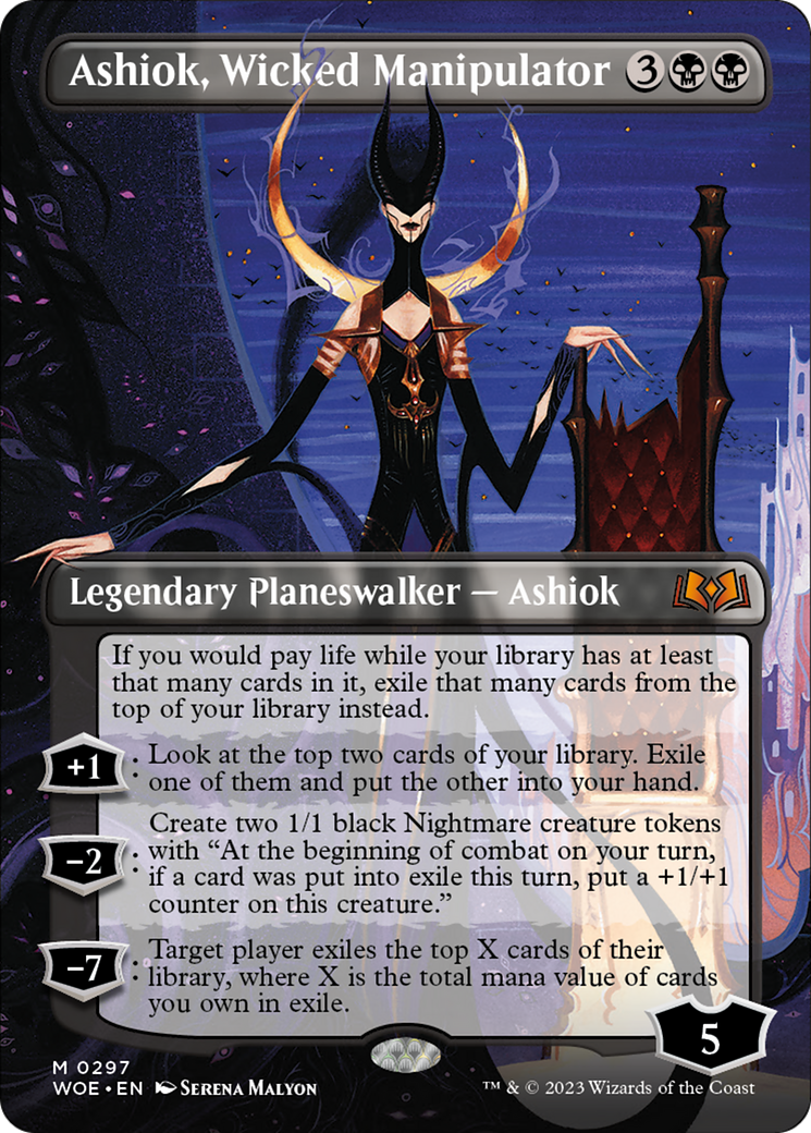 Ashiok, Wicked Manipulator (Borderless Alternate Art) [Wilds of Eldraine] | Total Play