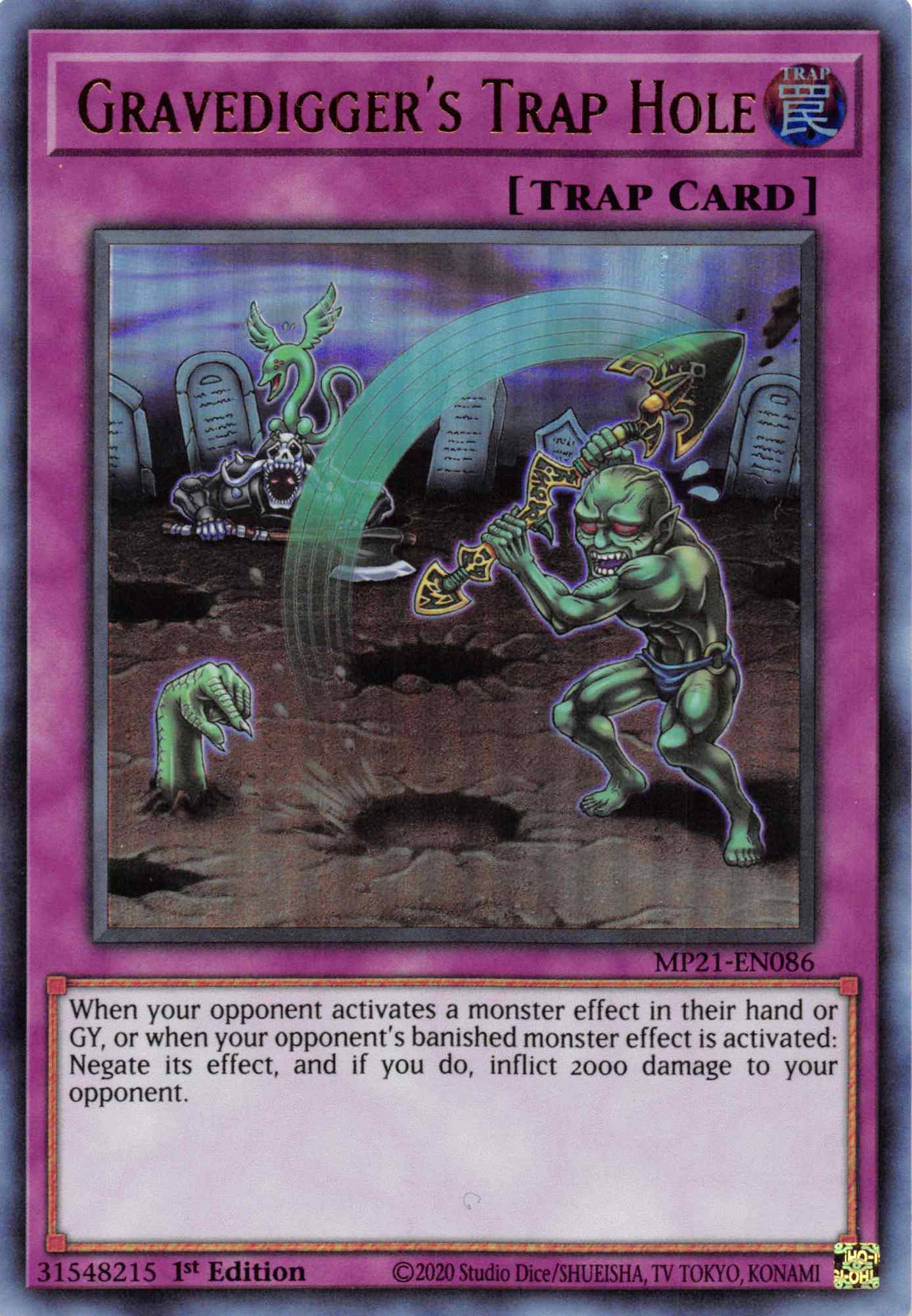 Gravedigger's Trap Hole [MP21-EN086] Ultra Rare | Total Play