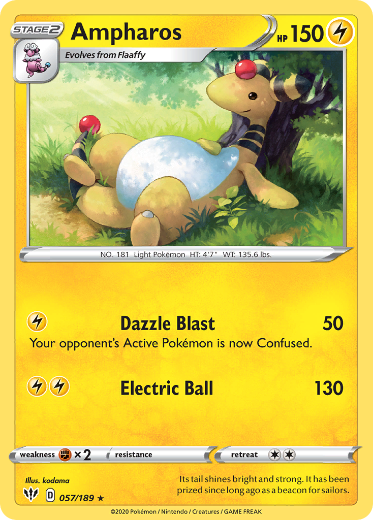 Ampharos (057/189) [Sword & Shield: Darkness Ablaze] | Total Play
