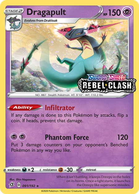 Dragapult (091/192) (Rebel Clash Stamped) [Sword & Shield: Black Star Promos] | Total Play