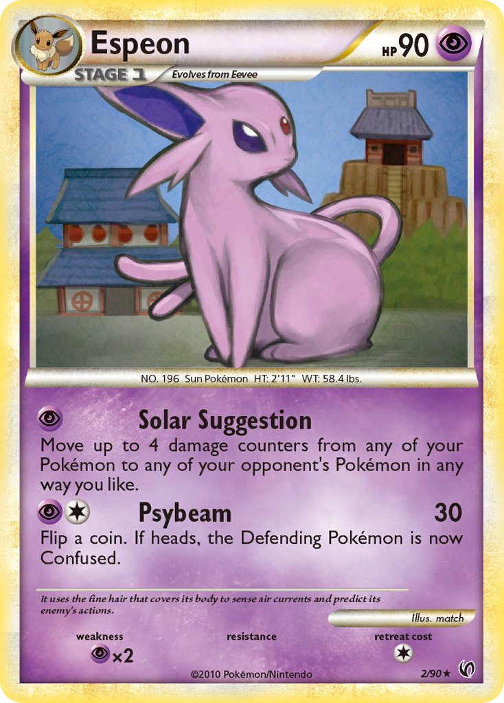 Espeon (2/90) (Cracked Ice Holo) (Theme Deck Exclusive) [HeartGold & SoulSilver: Unleashed] | Total Play