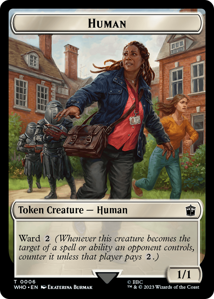 Human (0006) // Fish Double-Sided Token [Doctor Who Tokens] | Total Play