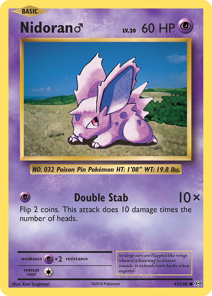 Nidoran (43/108) (Male) [XY: Evolutions] | Total Play