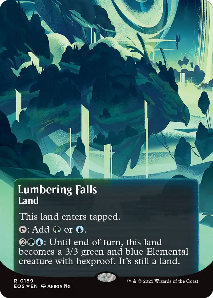 Lumbering Falls (0159) (Borderless) (Galaxy Foil) [Edge of Eternities: Stellar Sights] | Total Play
