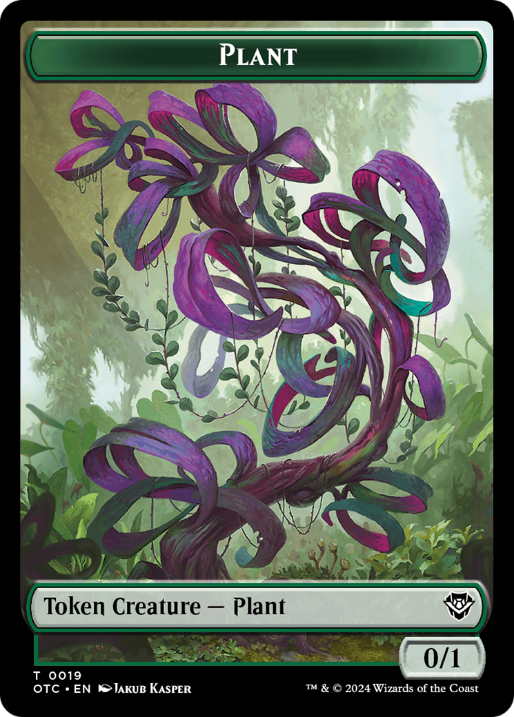 Plant Warrior // Plant Double-Sided Token [Outlaws of Thunder Junction Commander Tokens] | Total Play