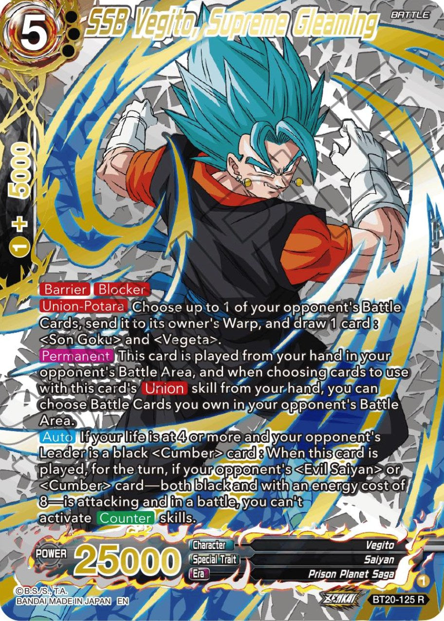 SSB Vegito, Supreme Gleaming (Gold-Stamped) (BT20-125) [Power Absorbed] | Total Play
