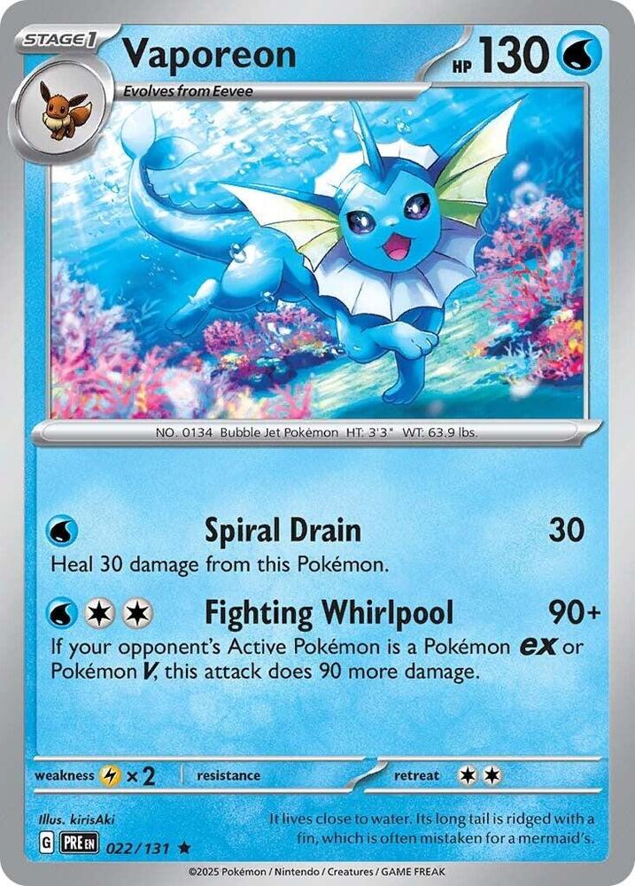 Vaporeon (022/131) [Scarlet & Violet: Prismatic Evolutions] | Total Play