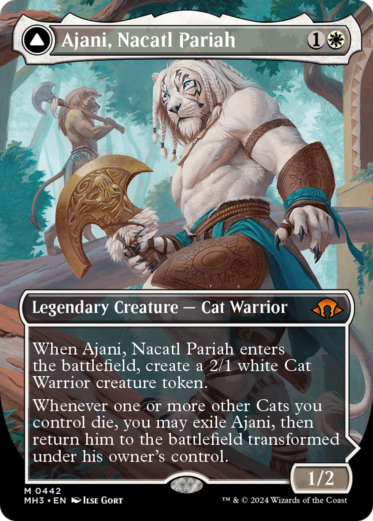 Ajani, Nacatl Pariah // Ajani, Nacatl Avenger (Borderless) [Modern Horizons 3] | Total Play