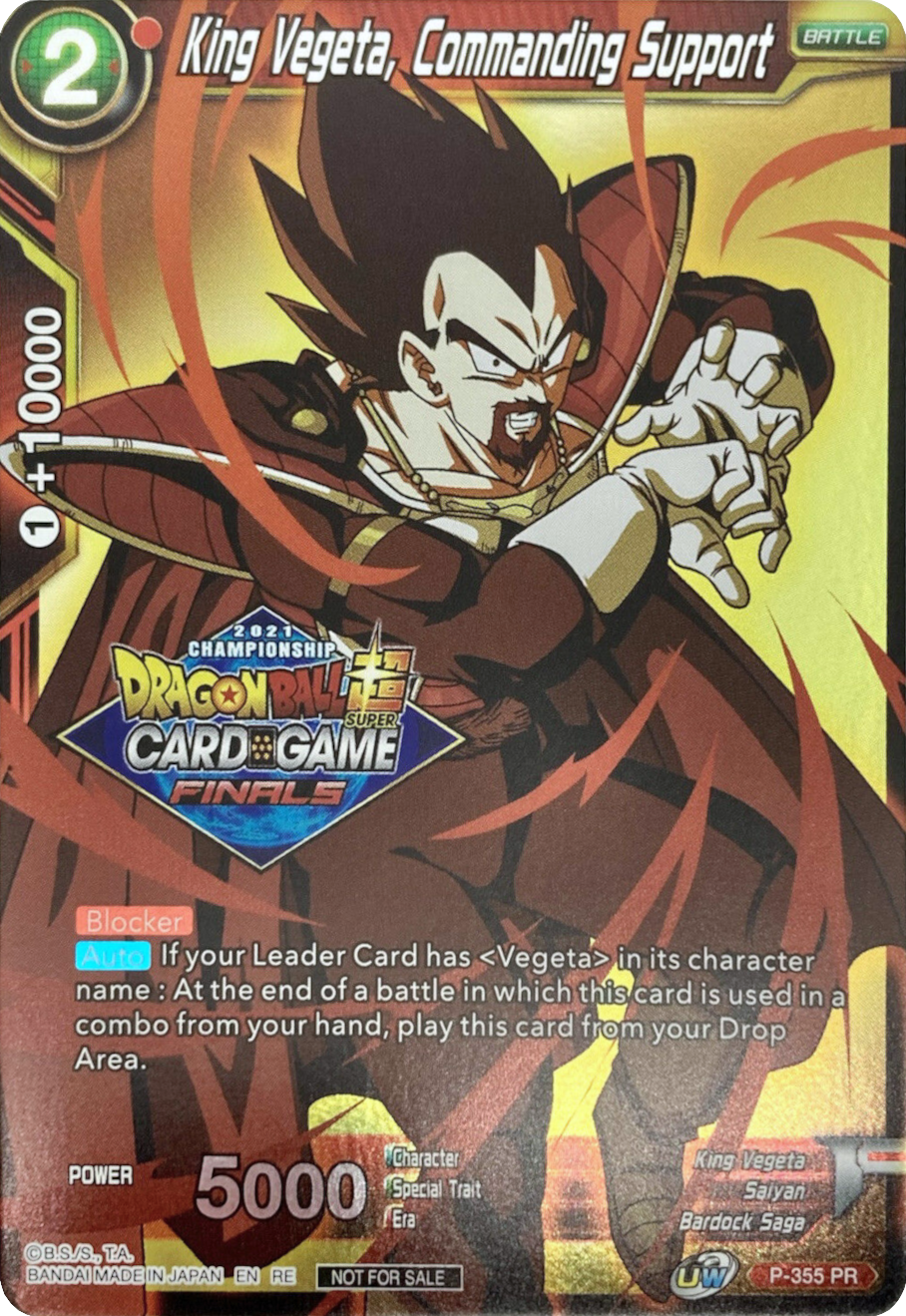 King Vegeta, Commanding Support (Championship Pack 2021 Vault Set) (P-355) [Tournament Promotion Cards] | Total Play