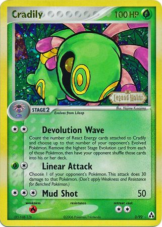 Cradily (3/92) (Stamped) [EX: Legend Maker] | Total Play