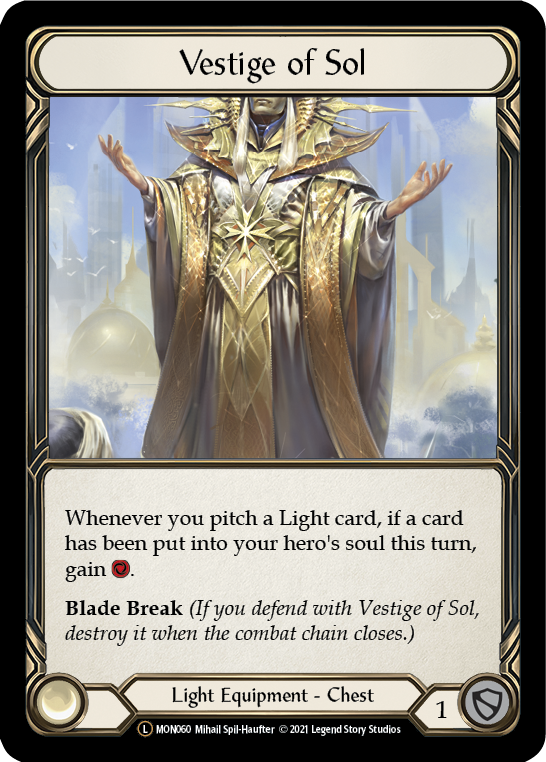 Vestige of Sol [U-MON060-RF] (Monarch Unlimited)  Unlimited Rainbow Foil | Total Play