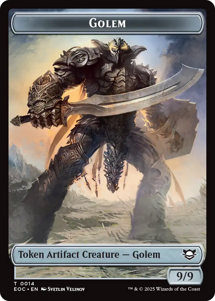 Elemental (0007) // Golem (0014) Double-Sided Token [Edge of Eternities Commander Tokens] | Total Play
