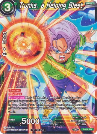 Trunks, a Helping Blast (Shop Tournament: Assault of Saiyans) (P-128) [Promotion Cards] | Total Play