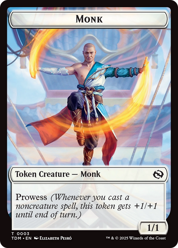 Dragon Illusion // Monk Double-Sided Token [Tarkir: Dragonstorm Commander Tokens] | Total Play