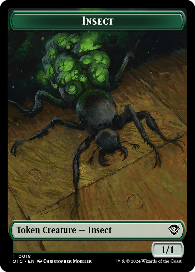 Insect // Elemental (0017) Double-Sided Token [Outlaws of Thunder Junction Commander Tokens] | Total Play