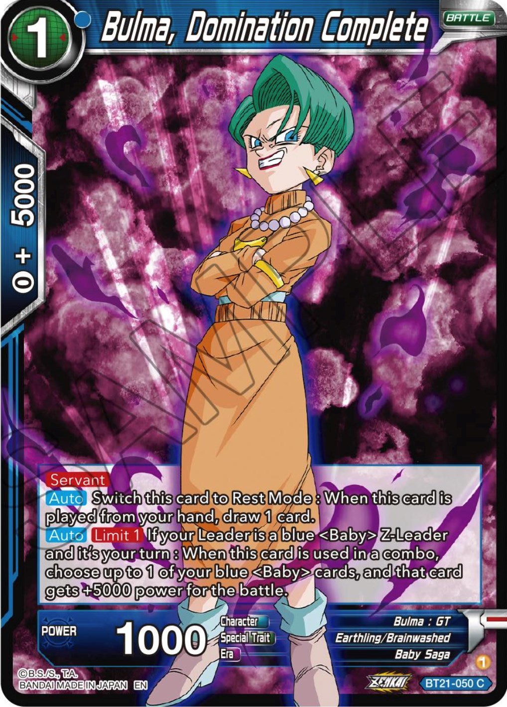 Bulma, Domination Complete (BT21-050) [Wild Resurgence] | Total Play