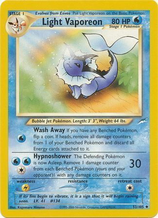 Light Vaporeon (52/105) [Neo Destiny Unlimited] | Total Play