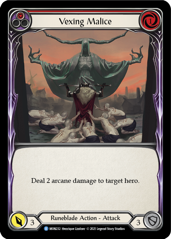 Vexing Malice (Red) [MON232] (Monarch)  1st Edition Normal | Total Play