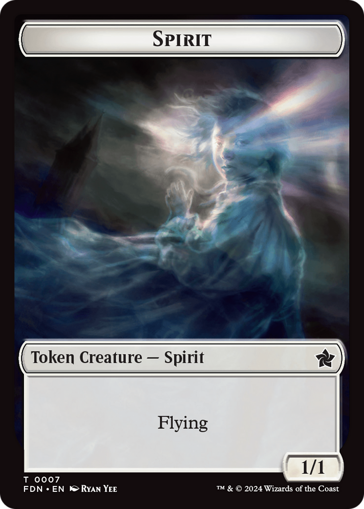 Spirit // Cat (0001) Doubled-Sided Token [Foundations Tokens] | Total Play